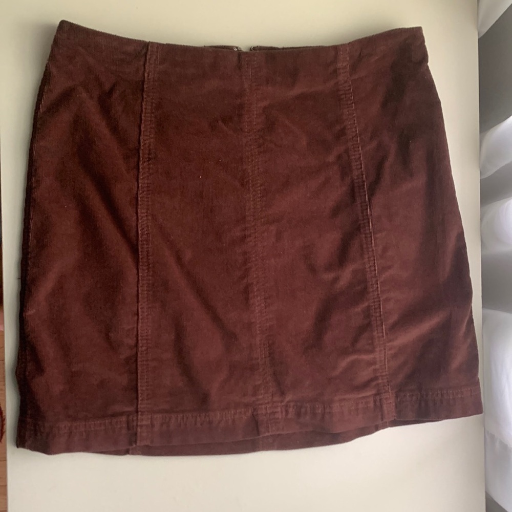 Free People brown corduroy mini skirt size 12